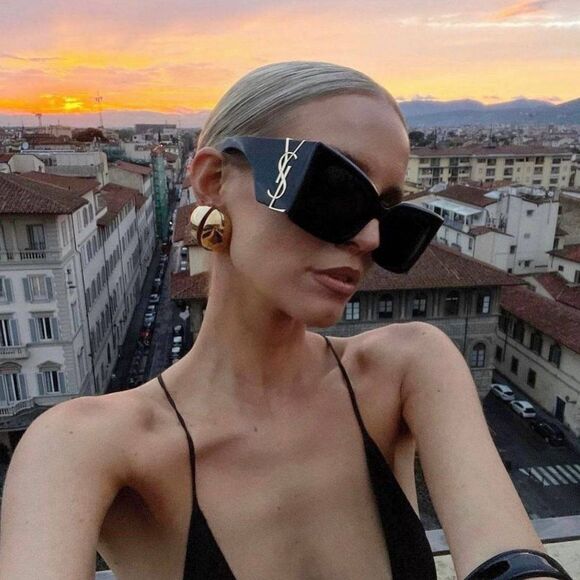 NEW Saint Laurent SLM119 BLAZE 001 Black Grey Oversized Cat Eye Women Sunglasses main image 5